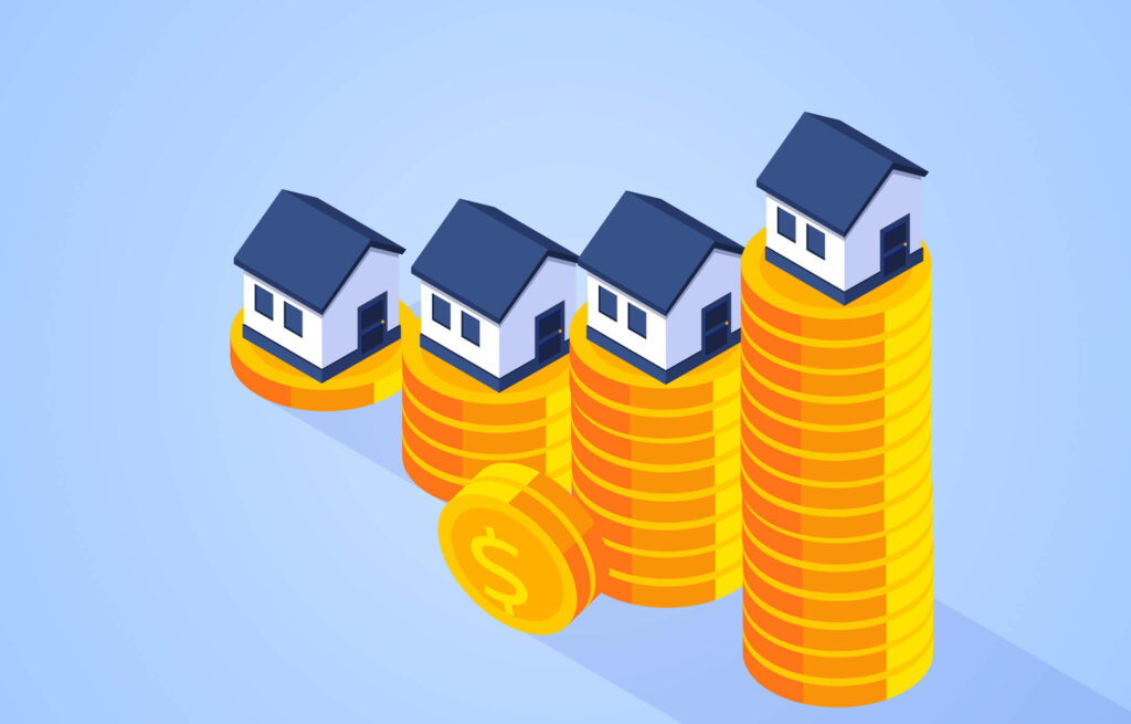 A growing stack of gold coins shows how increasing tenant retention leads to higher profits.